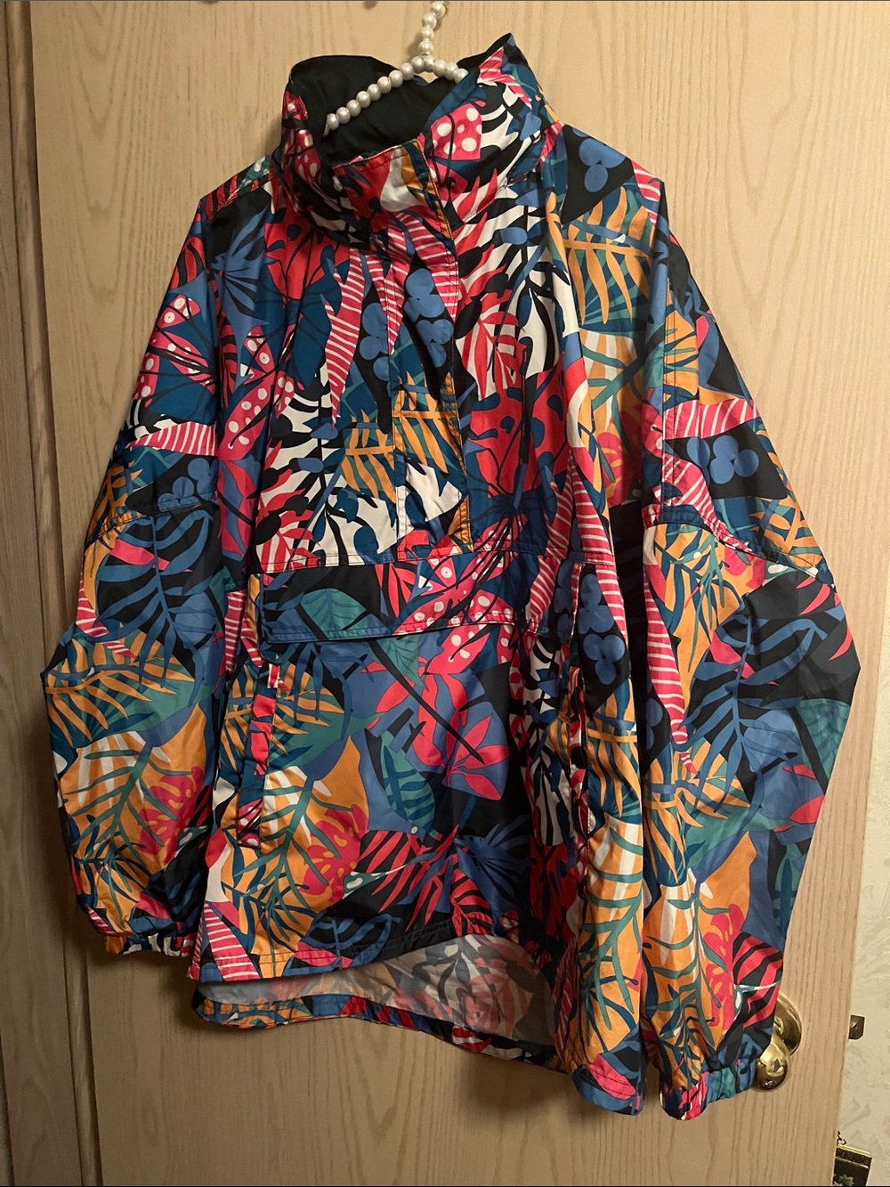 Lauren James Womanβs Tropical Rain Pullover - Blue, Red, Yellow, Green